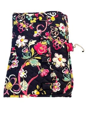 Vera Bradley Ribbons Tri-Fold Hanging Jewelry/Cosmetics Organizer Travel